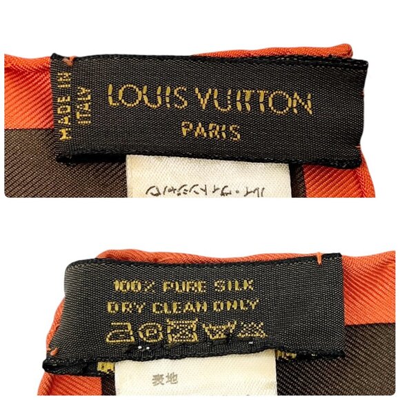 LOUIS VUITTON Vintage LV Monogram Perfo Scarf Wrap Dot Brown Orange [105966] - Picture 9 of 9